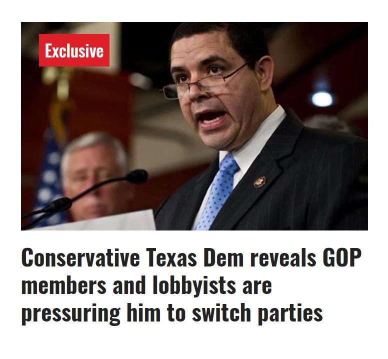 Exclusive Conservative Texas Dem reveals GOP members and lobbyists are pressuring him to switch parties