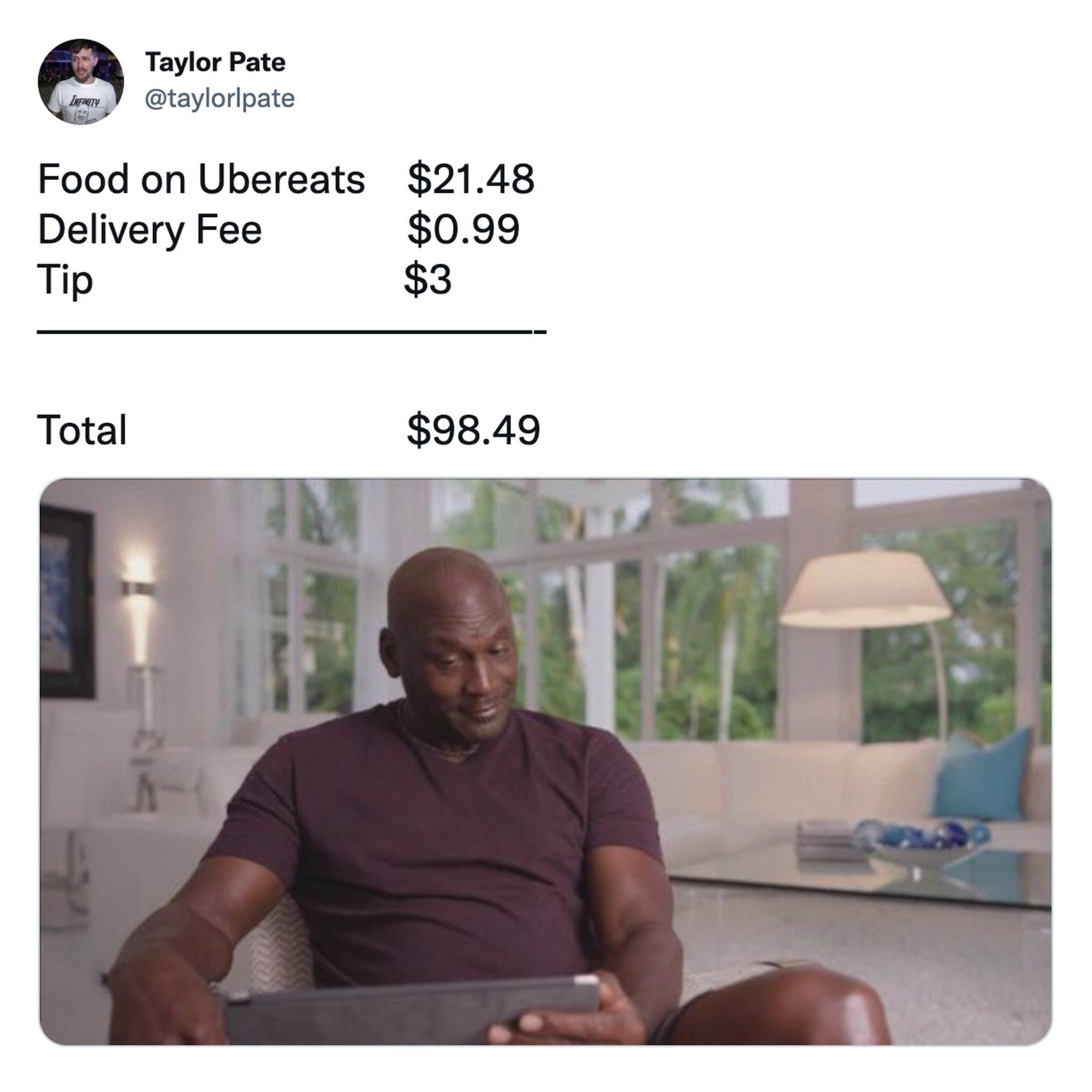 etyorbate Food on Ubereats 2148 Delivery Fee 099 Tip 3 Total 9849