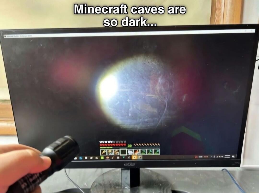 Minecraft caves are so dark...