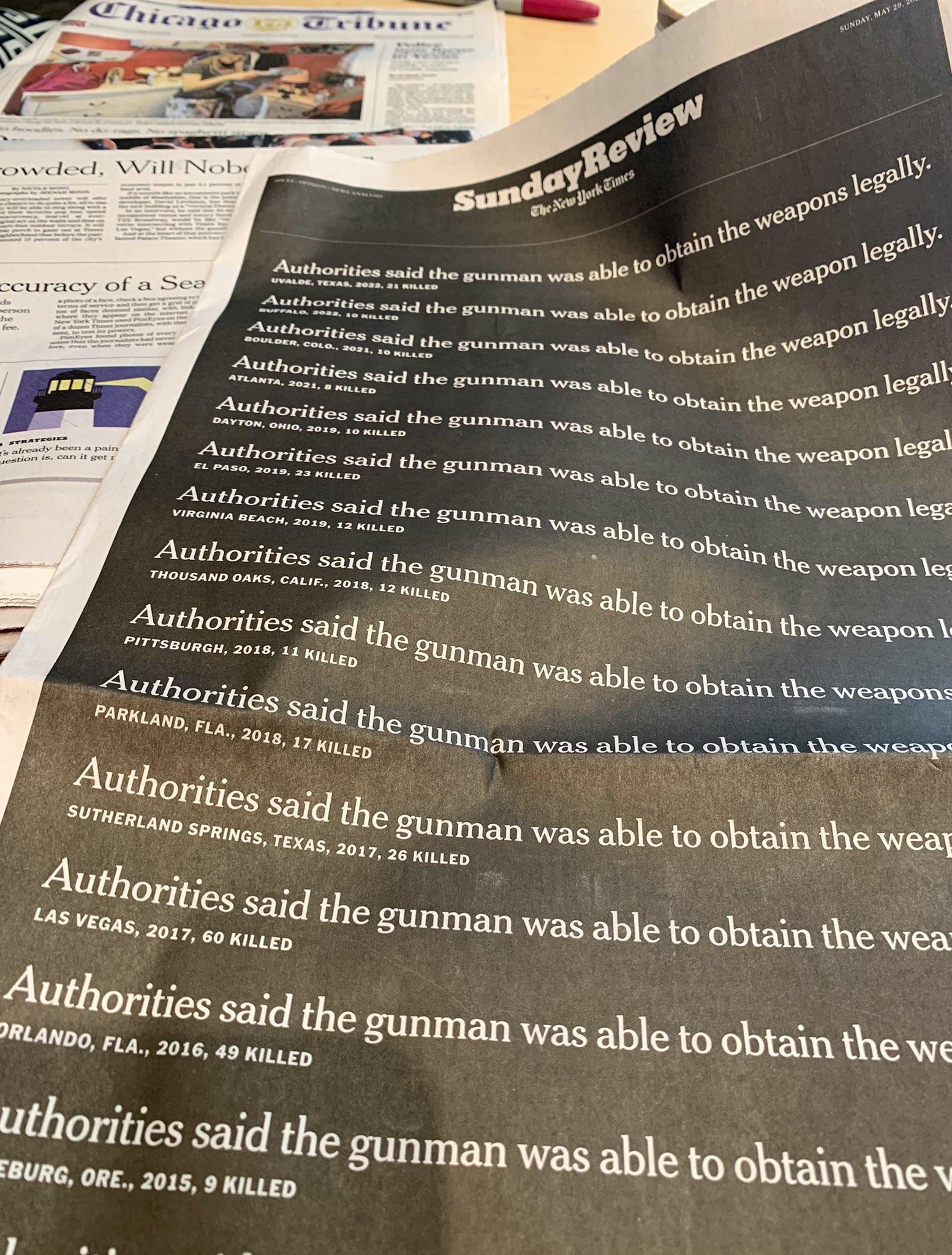 00V ble Authonties said the gunman was al UVALDE TEXAS 2022 23 niLLED gunman wag St e Ple to o 2 the weapon leg Autbontles said the Sunman VIRGINIA BEacyy 2019 12 KiLLgp as able t Obtaln the weapon ef Authorities said the Authorities said th e PITTSBURGH 2018 11 KlLLED e glinman ATE TR o SR 1o Xe o 6S TExas 2015 S 26 KILLED gunman was able to obtain the wea As vegas 5 7 60 KiLLEp TR a B F e