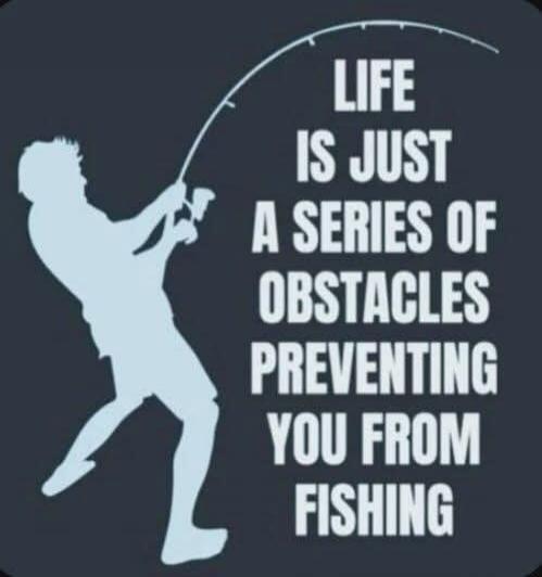 Life is just a series of obstacles preventing you from fishing