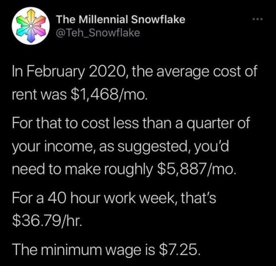 RUCRHIELIE RS I ETCY G IS Tl ET Y W IVEWMIOVIOR GISEIVEIE o Yoo Held rent was 1468mo For that to cost less than a quarter of your income as suggested youd need to make roughly 5887mo For a 40 hour work week thats 3679hr The minimum wage is 725