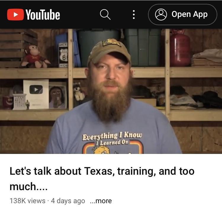 YouTube Q i openapp i ything I Know B amedon Lets talk about Texas training and too much