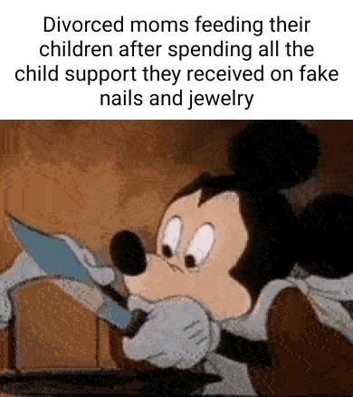 Divorced moms feeding their children after spending all the child support they received on fake nails and jewelry