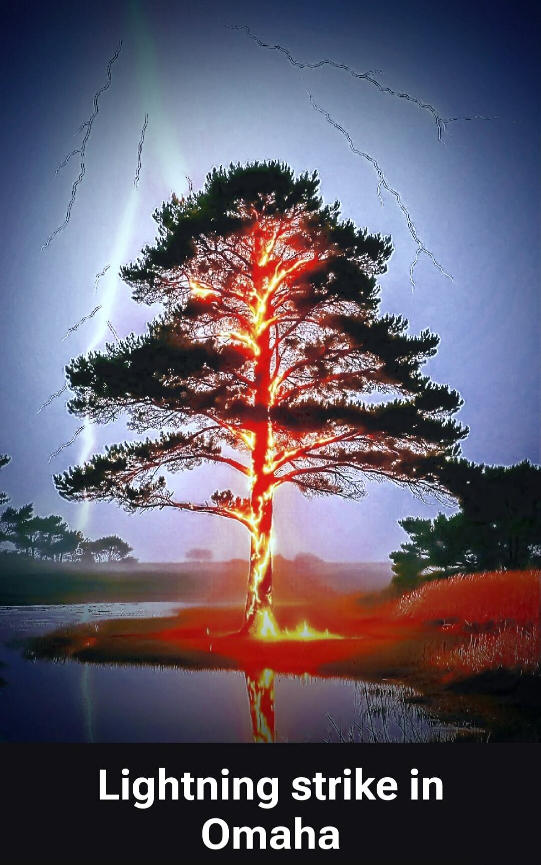 Lightning strike in Omaha