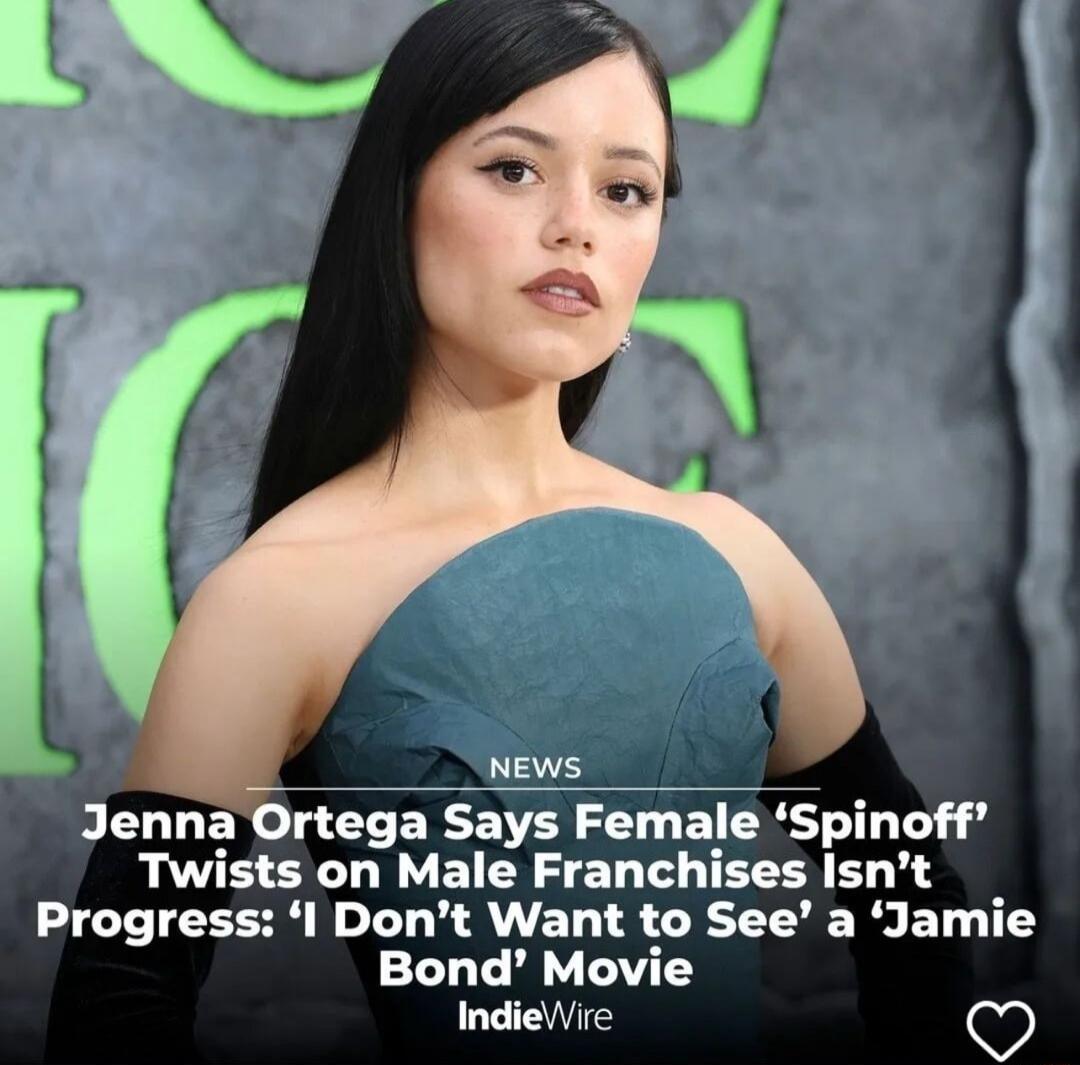 Jenna Ortega Says Female Spi on Male Franchises Isnt Dont Want to See a Jamie Bond Movie Indieire O