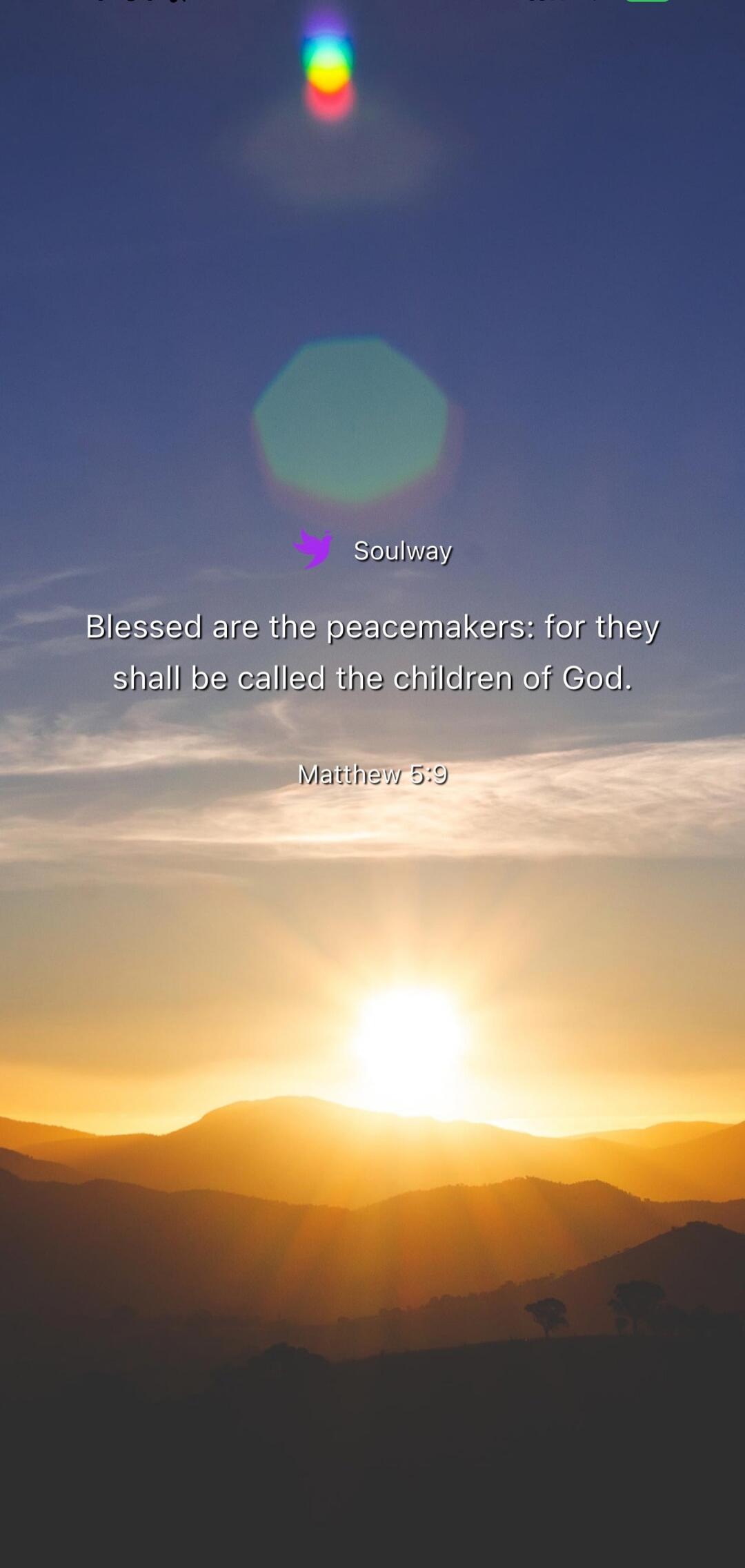 Soulway Blessed are the peacemakers; for they shall be called the children of God. Matthew 5:9