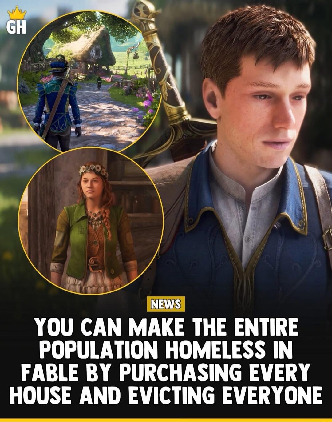 GH NEWS YOU CAN MAKE THE ENTIRE POPULATION HOMELESS IN FABLE BY PURCHASING EVERY HOUSE AND EVICTING EVERYONE