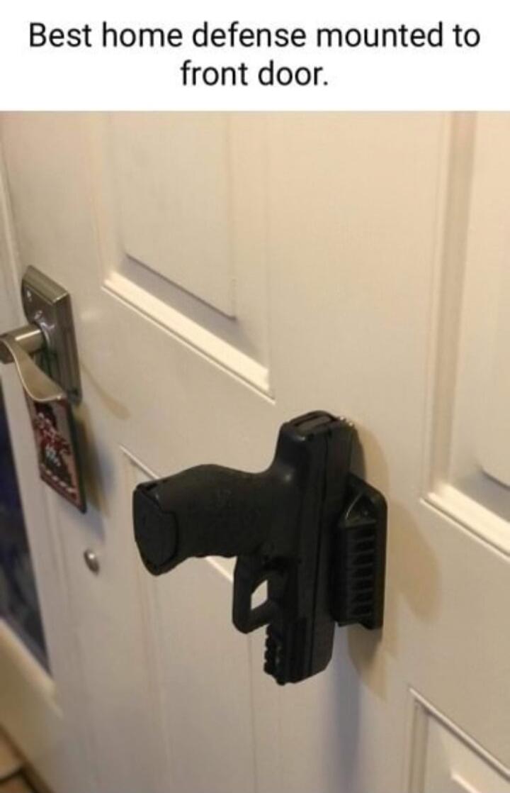 Best home defense mounted to front door.