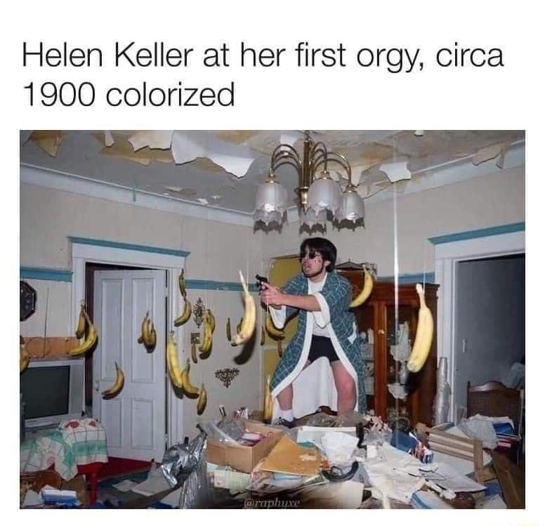 Helen Keller at her first orgy circa 1900 colorized e 6