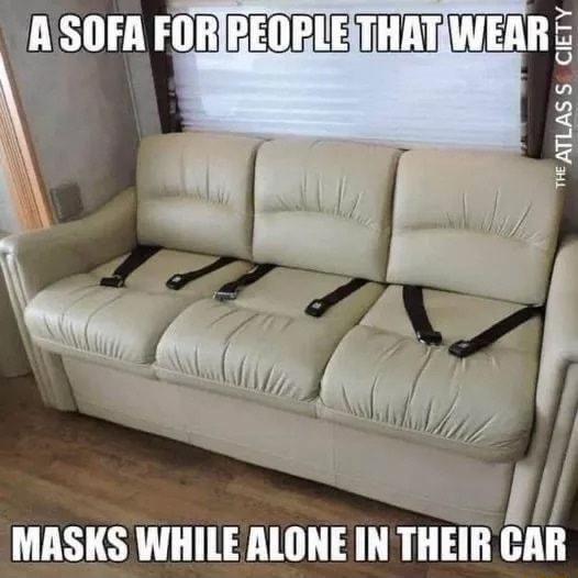 MASKS WHILE ALONE IN THEIR CAR