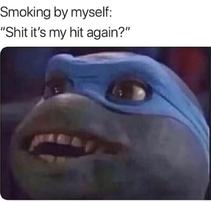 Smoking by myself Shit its my hit again