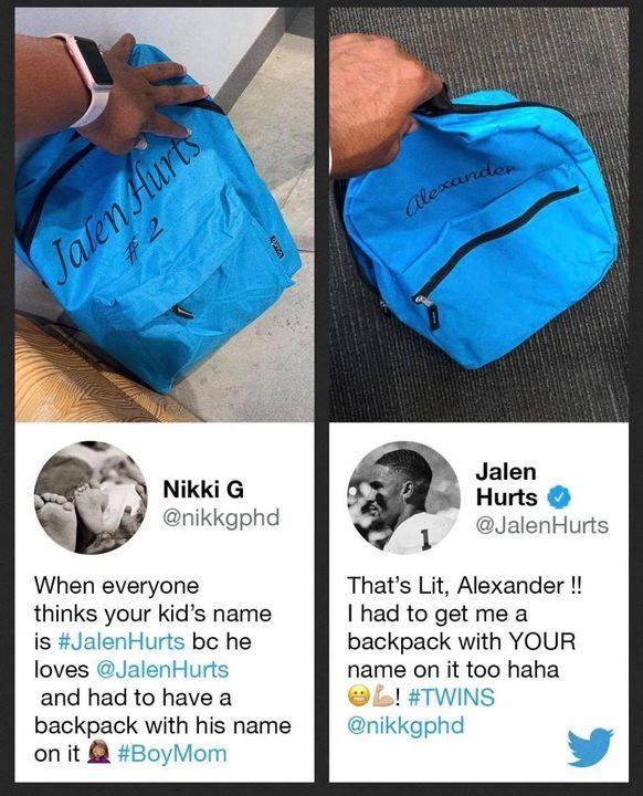 When everyone thinks your kids name is bc he loves and had to have a backpack with his name onit Thats Lit Alexander I had to get me a backpack with YOUR e on it too haha L TWIN