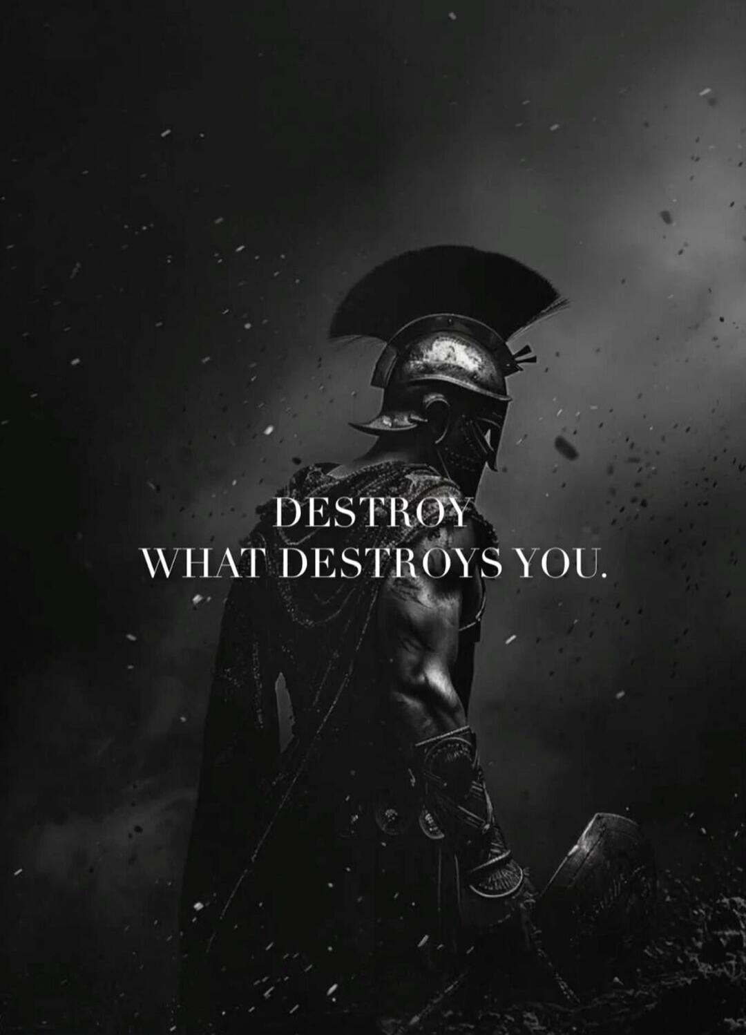 DESTROY WHAT DESTROYS YOU.