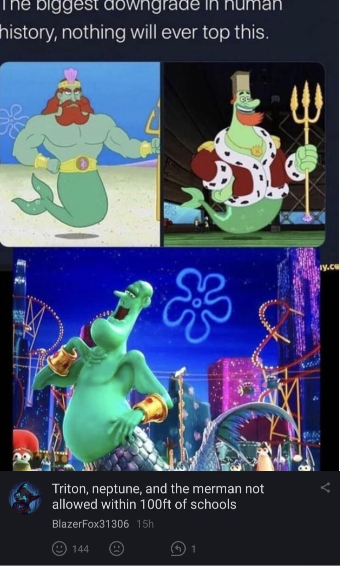1HE LIggest GOWNgiaae in nuiman history nothing will ever top this N Y R Triton neptune and the merman not allowed within 100ft of schools BlazerFox31306
