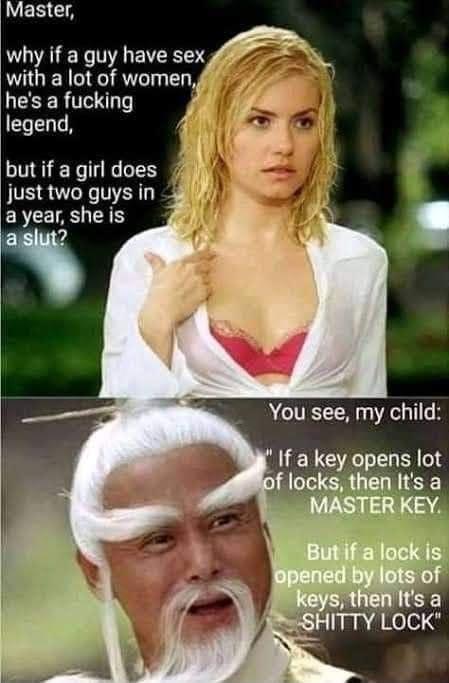 Master why if a guy have sex with a lot of women EEER TN legend but if a girl does 4 justtwo guys in 4 ERTEIEIS You see my child