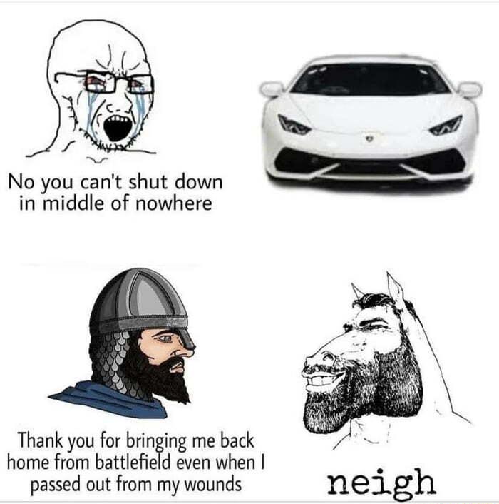 No you cant shut down in middle of nowhere Thank you for bringing me back home from battlefield even when passed out from my wounds