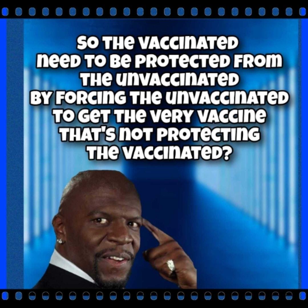 SO THe VACCINATED neep To Be PROTECTED FROM THe UNVACCINATED BY FORCING THE UNVACCINATED TO GET THe VeRY VACCINe LTHATS NOT PROTECTING i THe vaccinaTeD il W 4 I_f