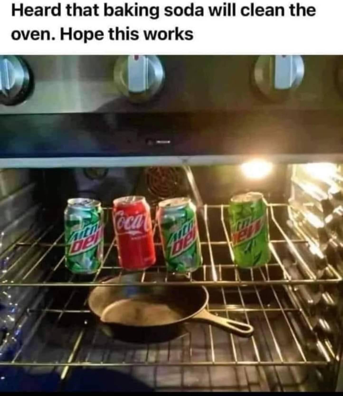 Heard that baking soda will clean the oven Hope this works