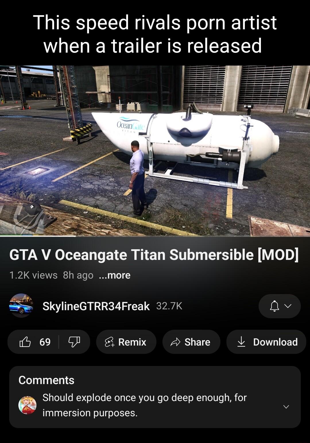 This speed rivals porn artist when a trailer is released e V N R ITET T ETCR G EL T VS Y Y o 12K views 8h ago more 3 SkylineGTRR34Freak 327K O 5 69 P Remix 2 Share L Download BN Should explode once you go deep enough for immersion purposes