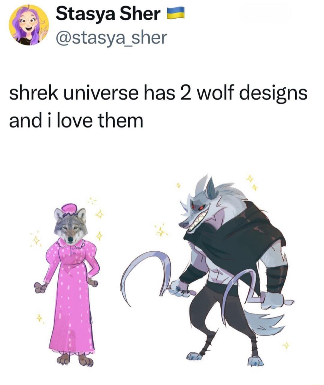 Stasya Sher 2 A stasya_sher shrek universe has 2 wolf designs and i love them