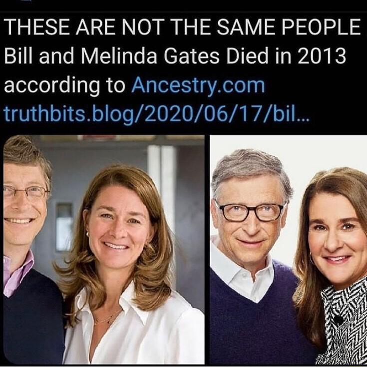 THESE ARE NOT THE SAME PEOPLE Bill and Melinda Gates Died in 2013 according to Ancestrycom truthblts blog20200617bil
