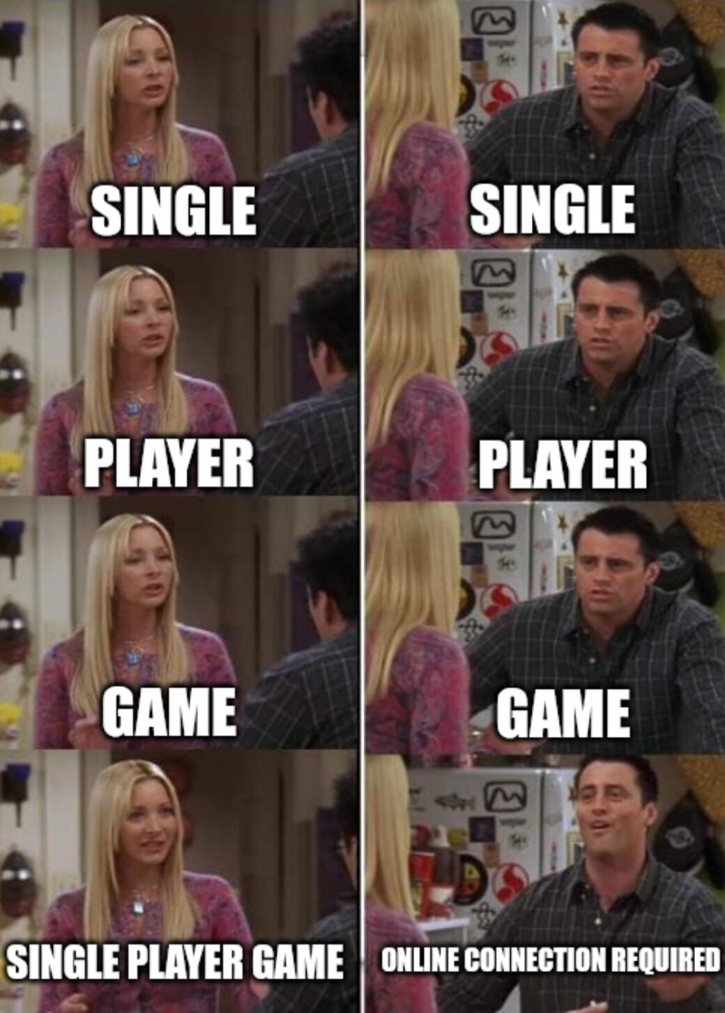 f 3 SINGLE SINGLE 4 I GAME GamE e L et SINGLE PLAYER GAME ONLINE CONNECTION REQUIRED y Rayi i