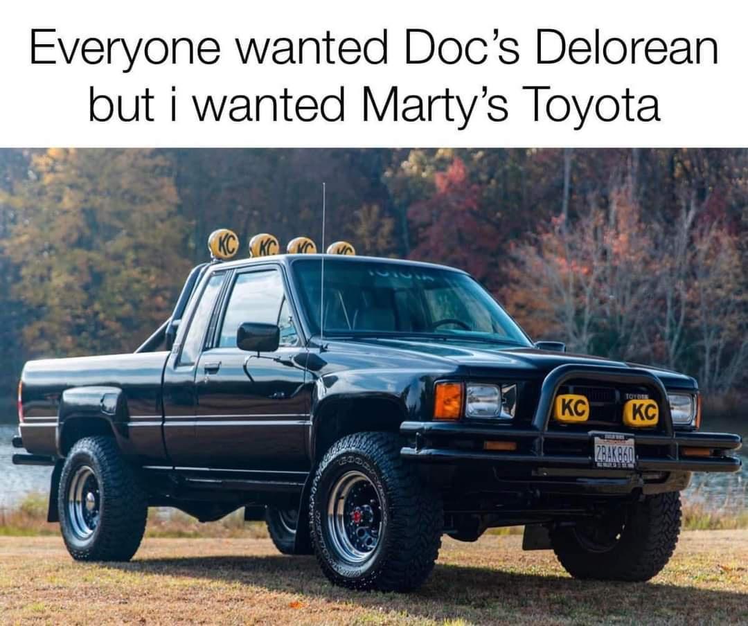 Everyone wanted Docs Delorean but i wanted Martys Toyota