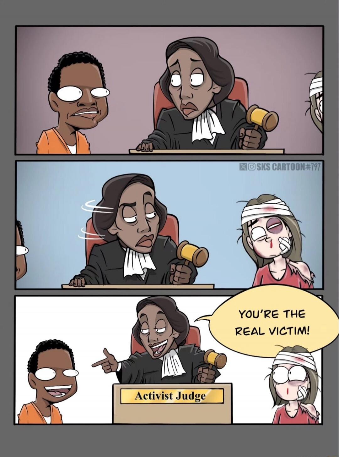 YOU'RE THE REAL VICTIM!
Activist Judge