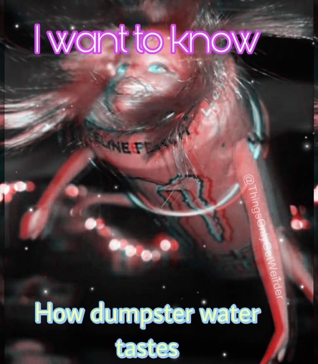 I want to know How dumpster water tastes @ThingsOnlyGetWeirder