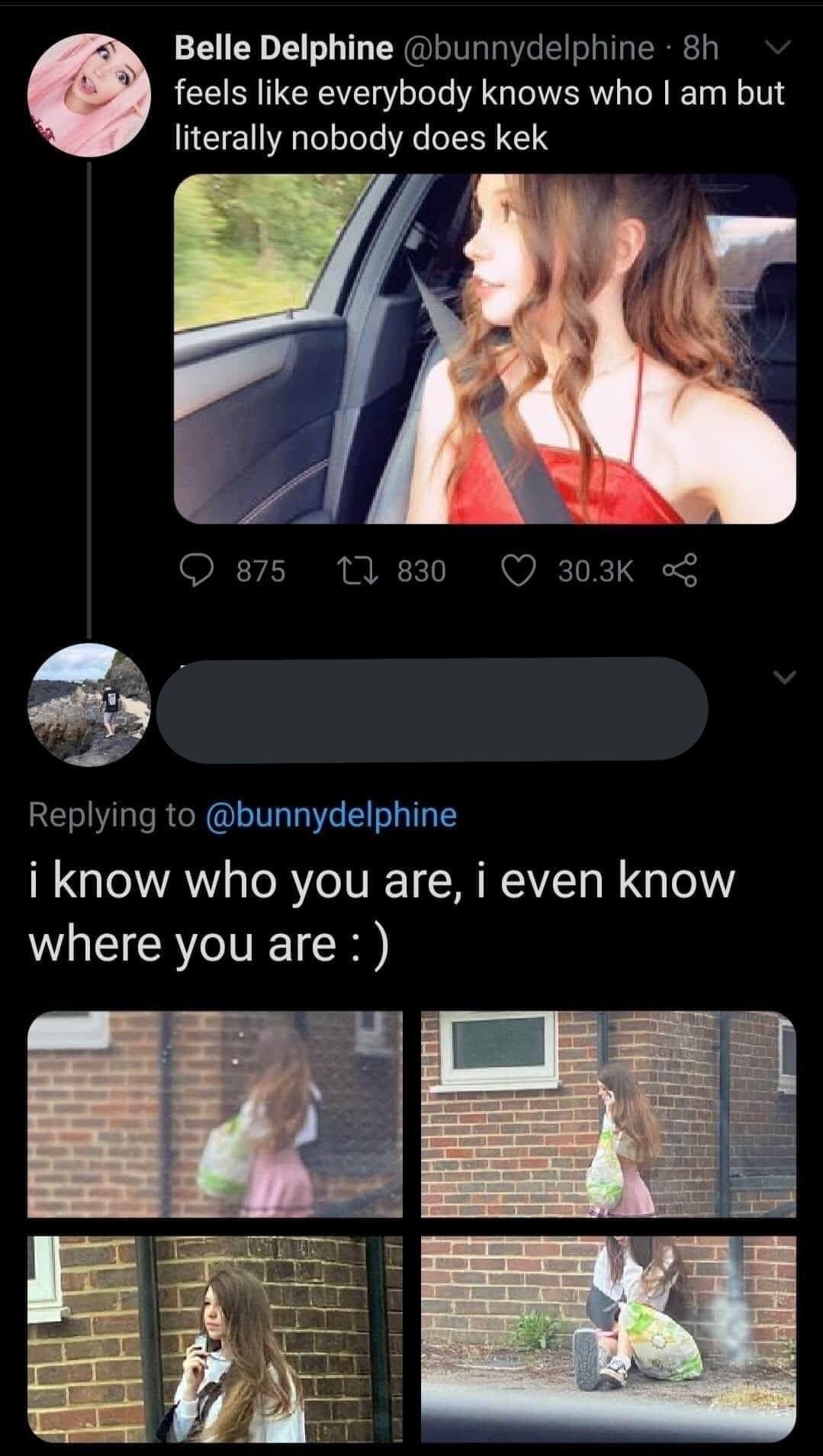 Belle Delphine bunnydelphine 8h feels like everybody knows who am but EETEIITR N Replying to i know who you are i even know NLECRTTE IR bunnydelphine 524 22 Jul 20 CIR I