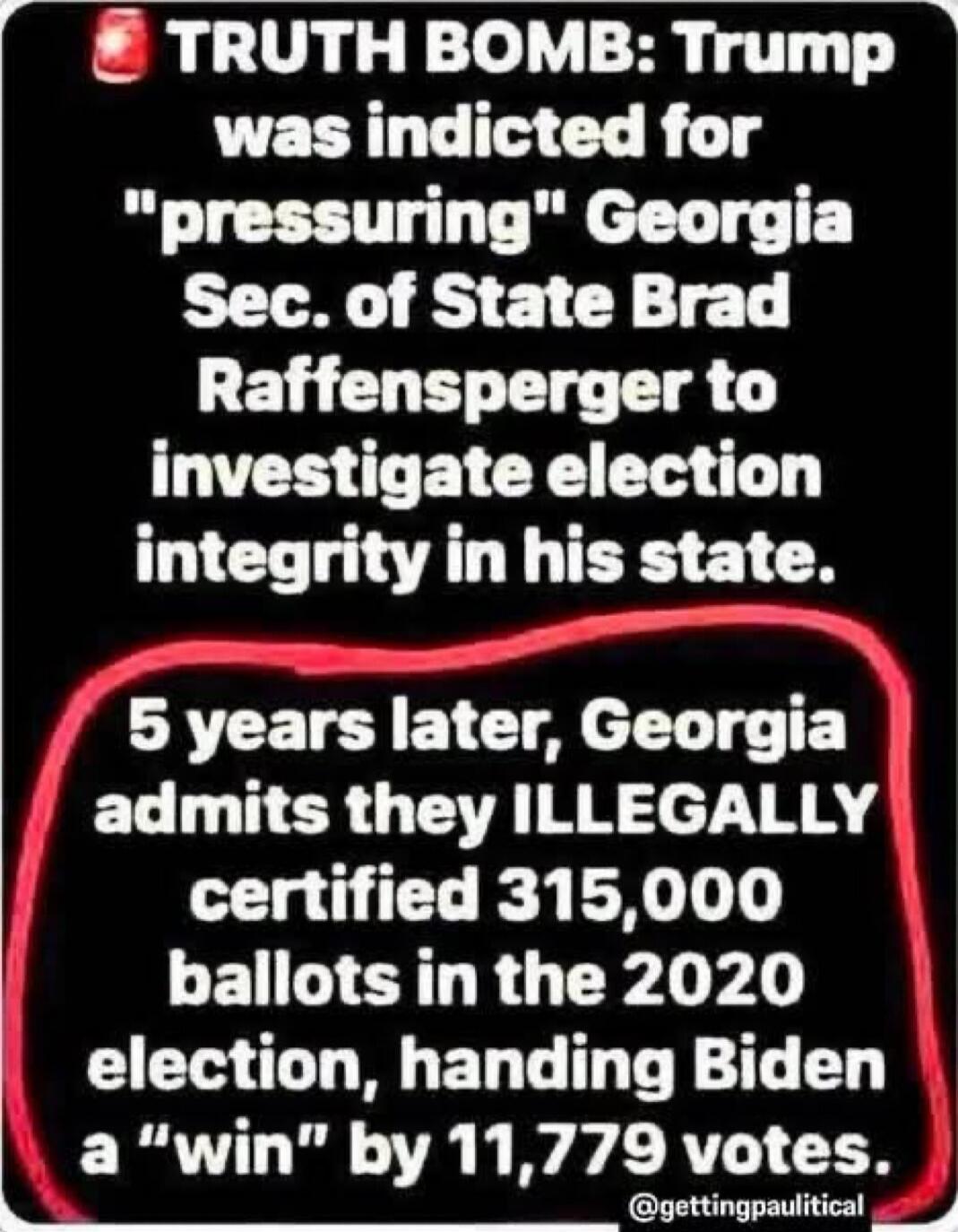 TRUTH BOMB: Trump was indicted for 