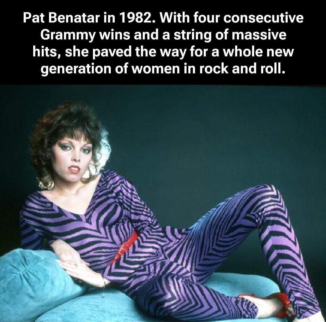 Pat Benatar in 1982. With four consecutive Grammy wins and a string of massive hits, she paved the way for a whole new generation of women in rock and roll.