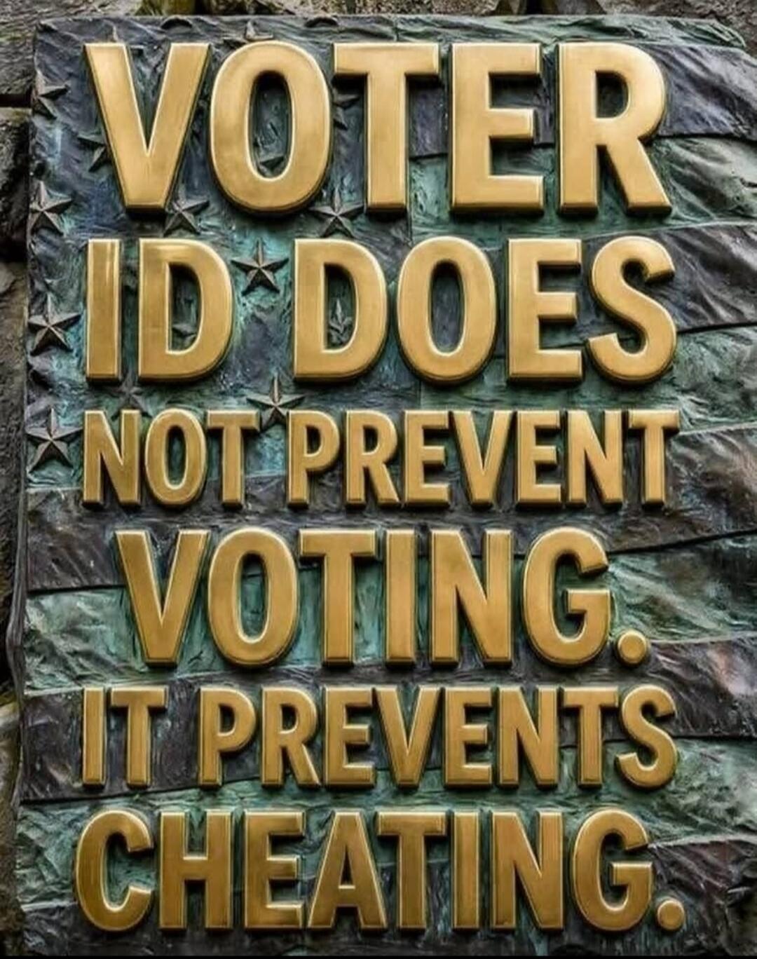 VOTER ID DOES NOT PREVENT VOTING. IT PREVENTS CHEATING.
