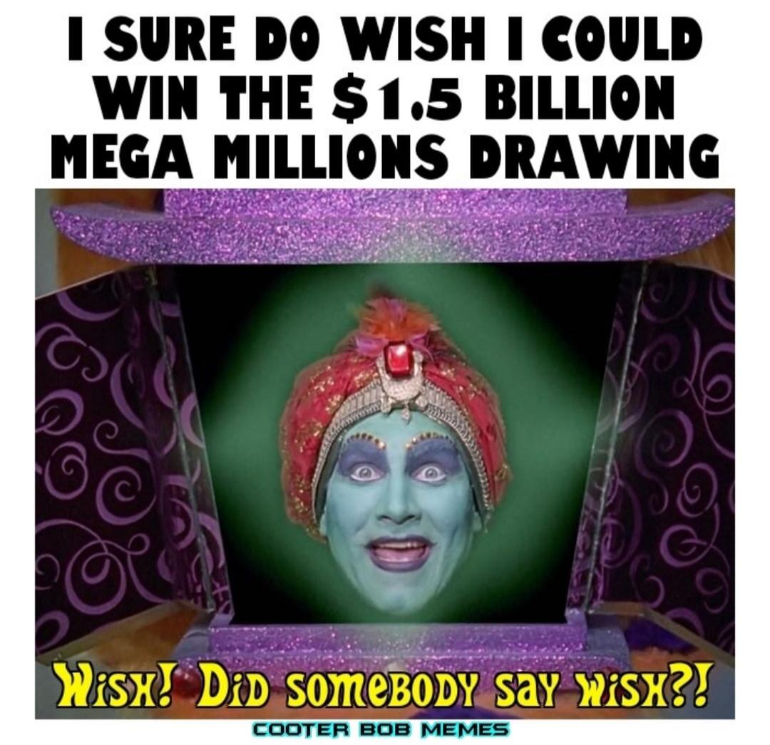 I SURE DO WISH I COULD WIN THE $1.5 BILLION MEGA MILLIONS DRAWING Wish! Did somebody say wish?! COOTER BOB MEMES