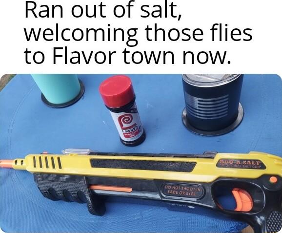 Ran out of salt welcoming those flies to Flavor town now I U