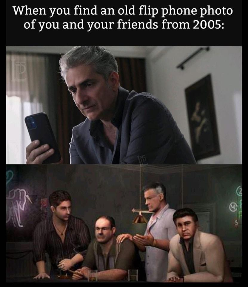 When you find an old flip phone photo of you and your friends from 2005