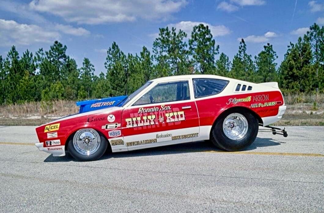 PAUL FROST ACCEL CRANE HAYS Firestone Ronnie Sox BILLY the KID Mechanics: BUTCH AIRMAN MIKE DUCKETT Plymouth ARROW AULT & JAMES