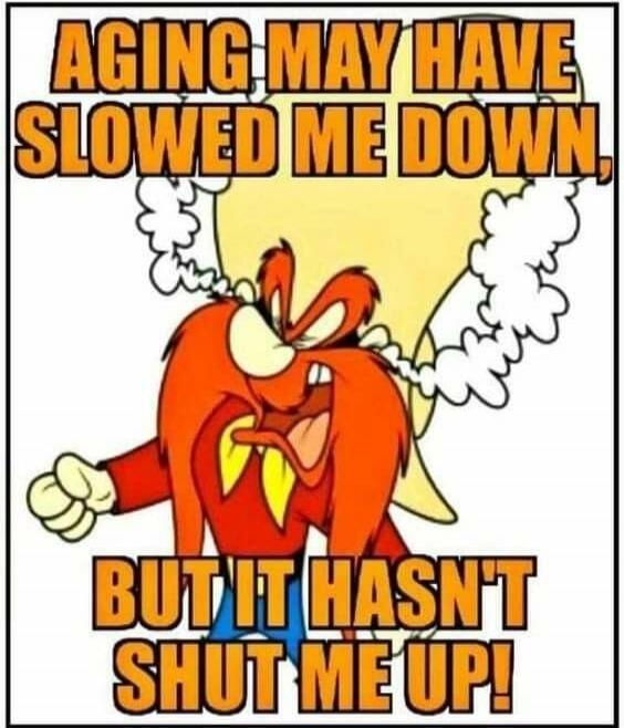 AGING MAY HAVE SLOWED ME DOWN, BUT IT HASN'T SHUT ME UP!
