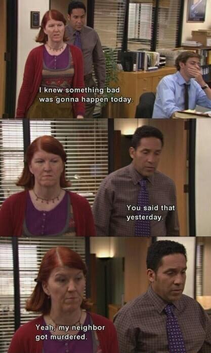 I knew something bad was gonna happen today k l Y You said that yesterday Y oo got murdered