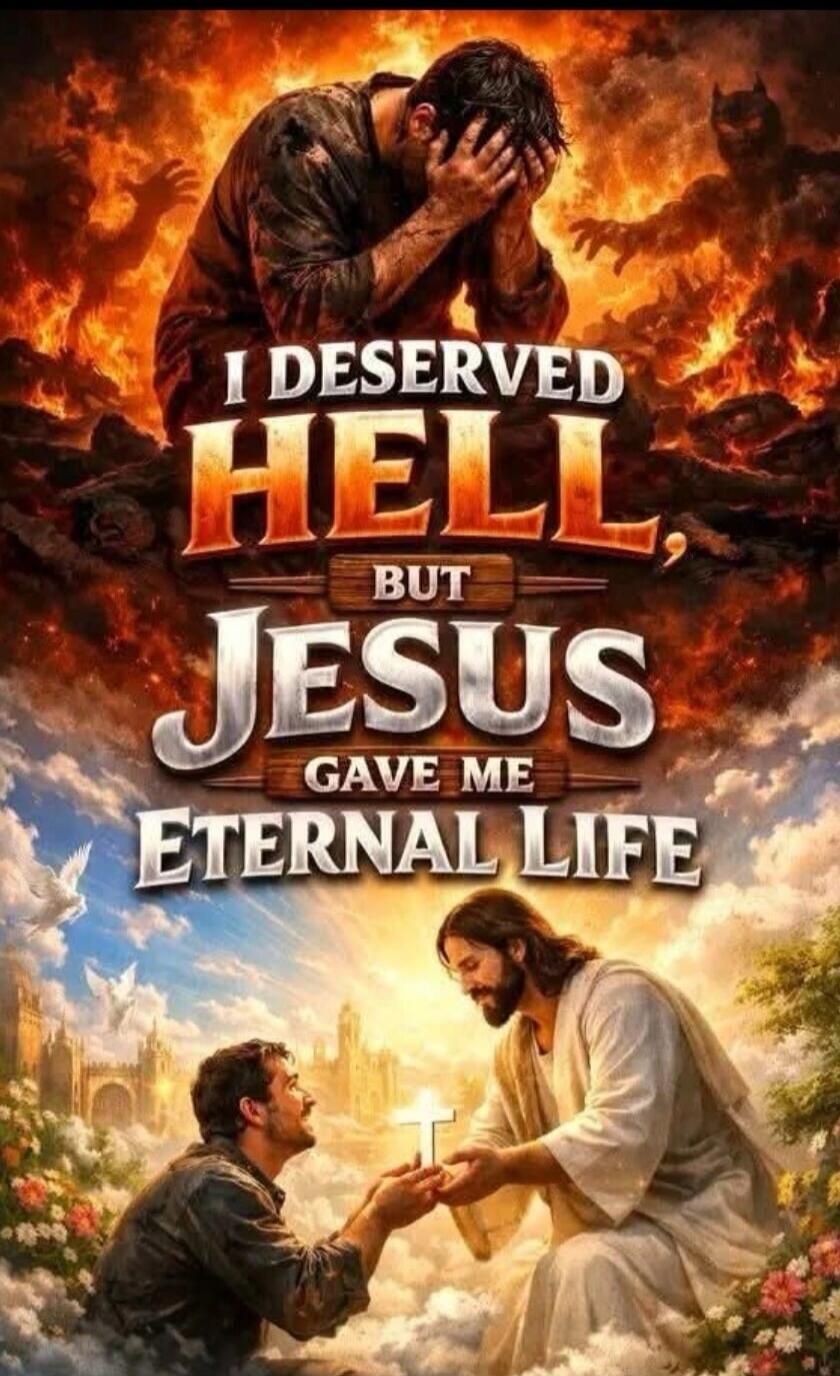 I DESERVED HELL BUT JESUS GAVE ME ETERNAL LIFE