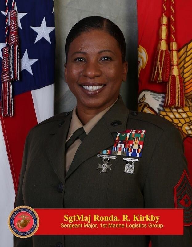 DEPARTMENT OF THE NAVY UNITED STATES MARINE CORPS SgtMaj Ronda. R. Kirkby Sergeant Major, 1st Marine Logistics Group