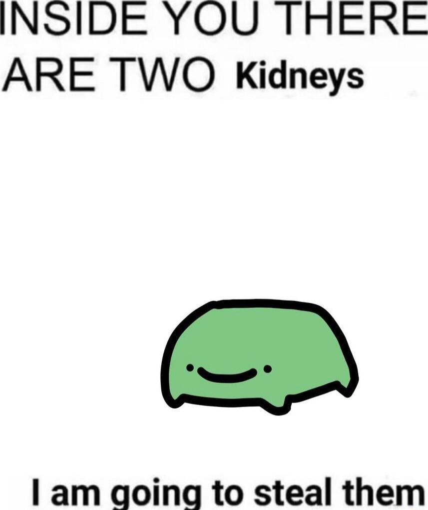 INSIDE YOU THERE ARE TWO Kidneys am going to steal them