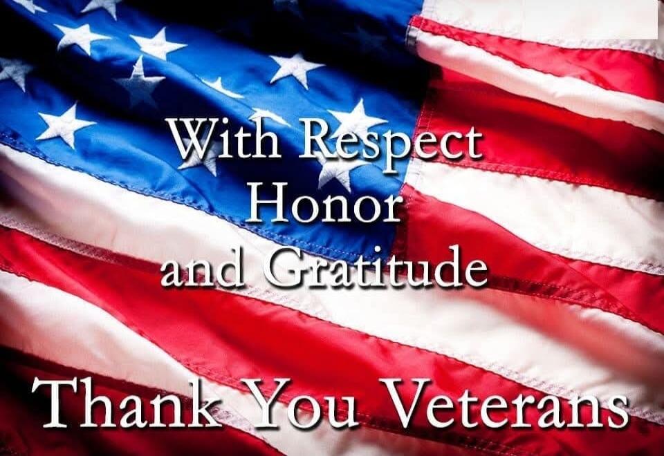 With Respect Honor and Gratitude Thank You Veterans