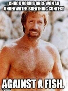 CHUCK NORRIS ONCE WON AN UNDERWATER BREATHING CONTEST AGAINST A FISH.