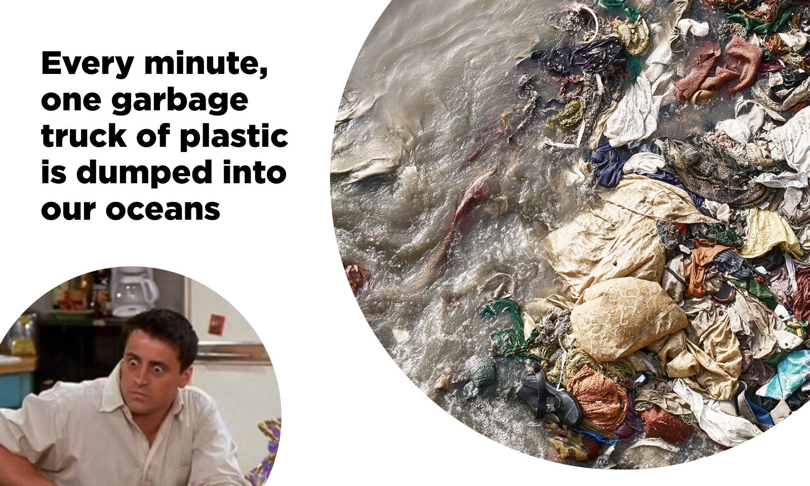 Every minute one garbage truck of plastic is dumped into our oceans