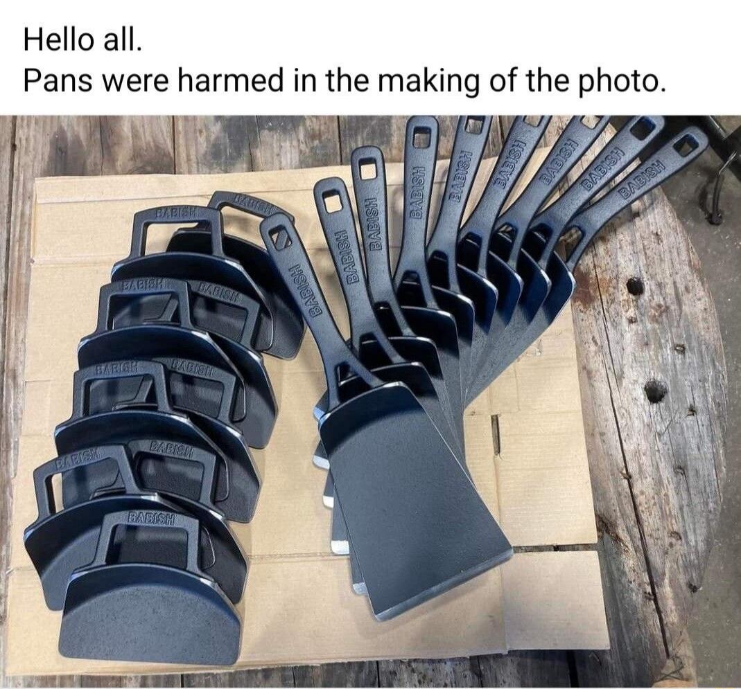 Hello all. Pans were harmed in the making of the photo.