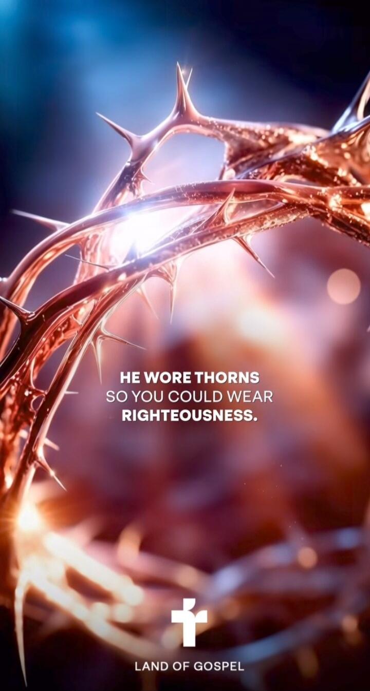 HE WORE THORNS SO YOU COULD WEAR RIGHTEOUSNESS.

LAND OF GOSPEL