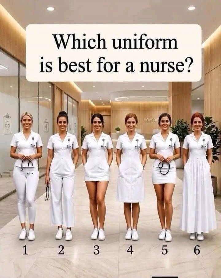 Which uniform is best for a nurse? 1 2 3 4 5 6