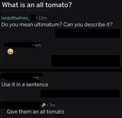 LULEMEERELRGIGEIGE lordofthefries_ 13m Do you mean ultimatum Can you describe it um ery SR QLE R CIL PeTm SR GEELERGTEIG